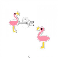 Flamingo zilver oorsteker